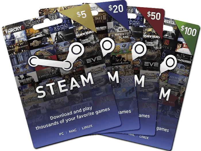 steam gift cards fanned